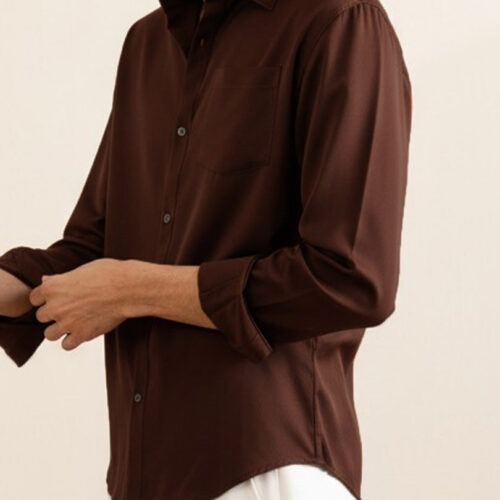 Chocolate Brown Silk Shirt