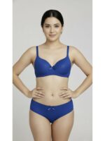 Deep Blue Single Foam Pad Bra And Anderwear