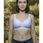 Light Blue Cotton Stuff Single Foam Pad Bra