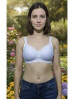 Light Blue Cotton Stuff Single Foam Pad Bra