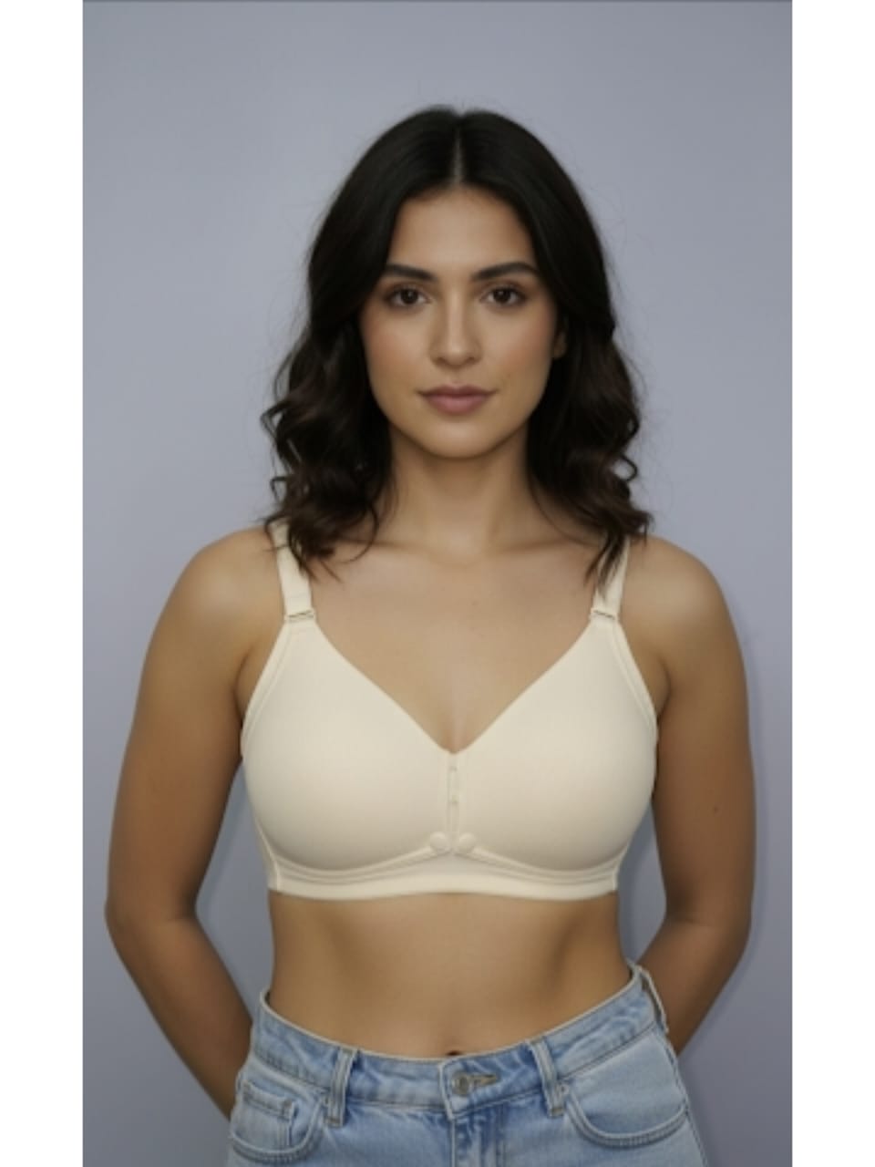 WhatsApp Image 2025-12-24 at 2.50.07 AM Light Yellow Cotton Single Foam Pad Bra - Image 1
